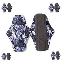 Aks Yue Reusable Sanitary Napkin Pads, Panty Lining with a Wet Bag, high-Flow Night-Washing Menstrual Sanitary Napkins (Pack of 5)