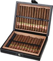 Visol Products VHUD515 Corlo Cigar Humidor, Holds 25 Cigars, Black Leather