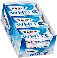 Trident White SugarFree Gum Peppermint, 16 Count, Pack of 9