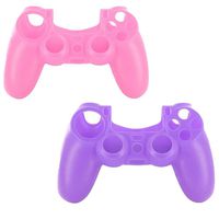 lilyy® 2 Pack Silicone Case Skin Protector Cover For Playstation 4 PS4 Wireless Game Controller(Pink,Purple)