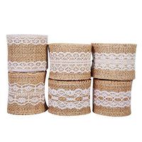 ERTIANANG Wedding Event Table Runner Decoration Burlap Ribbon Roll Jute Vintage Craft Gift 6 Types Rustic Style Wedding Decoration（Random Style）