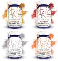 Common Whole Fruiting Body Mushroom Extract Capsules | Sample Pack | 15ct. Jars Each | Lion's Mane Mushroom | Red Reishi | Maitake | Cordyceps