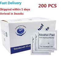 200 Pcs 75% Alcohol Disinfectant Cotton Pads, Sterile Alcohol Prep Pads Individually Wrapped Swap Slices Wet Wipes for Outdoor Skin Hand Cleaning Care