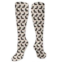 Compression Socks for Women Men Nurses Runners - Best Medical Stocking for Travel, Maternity, Running, Athletic, Varicose Veins - Wiener Dog Fabric Doxie Dachshund Weiner Pet Dogs