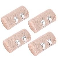 ULTNICE 4pcs Elastic Bandages Wrap Compression Roll with Extra Metal Clips for Ankle Support Arm Leg