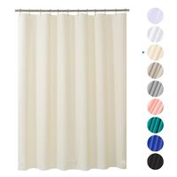 AmazerBath Plastic Shower Curtain, 72" W x 96" H Beige EVA 8G Thick Bathroom Plastic Shower Curtains No Chemical Odor with Heavy Duty Clear Stones and Rust-Resistant Grommet Holes