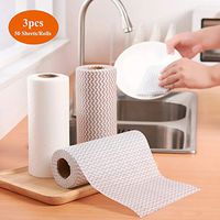 Disposable Cloth-like Dish Cleaning Towels, 3 Rolls-150 Sheets, Household Clean Tissue Paper Tool, Reusable All-Purpose Cleaner Wipes Absorbent Handy Napkin Dishcloth For Kitchen, Bathroom, Quick Dry