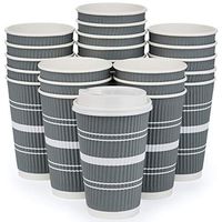 Disposable Coffee Cups with Lids and Straws – (80 Pack) 16 oz Extra Thick Durable To Go Paper Cup for Home, Office, Travel, and Parties – Insulated for Cold/Hot Chocolate & other Drinks & Beverages