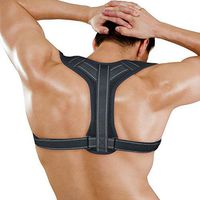 Back Brace for Women & Men，Acogedor Adjustable Posture Corrector with Reflective Stripe Set(Posture Corrector+2 Cushion)
