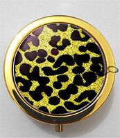BlackKey Leopard Print Pattern 3-Compartment Decorative Pocket Gift Box Case Organizer for Pill, Color 2 -1903