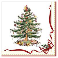 X&O Paper Goods Christmas Tree Dessert and Luncheon Napkins, 20pc, 6.5'' W x 6.5'' H