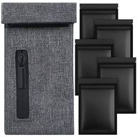 Smell Proof Bags Odor Proof Pouch Dog Tested Bags with 5 Pieces Mylar Ziplock Bags for Travel and Storage (Dark Grey)