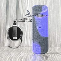 CEOKS for Smok Nord Silicone Case with Keychain Anti-Loss Holder Carrying case Rubber Skin wrap (Purple/Black)