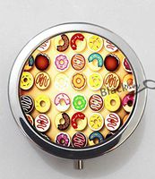 BlackKey Donut Pattern 3-Compartment Decorative Pocket Gift Box Case Organizer for Pill, Color 1 -1297