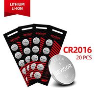 Bevigor CR2016 Lithium 3V Coin Battery, 20 Pack Cell Coin Batter，Long Lasting Working Battery for Car Key Remote, Toys Calculators， Watches Etc