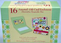 16 Assorted Cards w/Gift Card Enclosure & Envelopes in Decorative Keepsake Box
