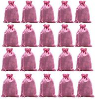 IBLUE 5”*7” Burlap Gift Pouches 20 Pack Drawstring Party Jewelry Wedding Favor Bag Candy Snack Sacks for DIY Craft Christmas Birthday P004 (Pink)