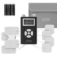 Pure Enrichment PurePulse Duo EMS and TENS Combo Device with LCD Display, 8 TENS Modes, 6 EMS Programs, Adjustable Timer and 2 Channels - Includes 3 AAA Batteries, 6 Electrode Pads and Storage Bag