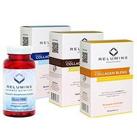 NEW! Relumins Premium Collagen and Glutathione (60 Capsules). Feel Good - Look Good Set!!! (Blueberry)