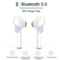 True Wireless Stereo Earbuds Bluetooth Headset in-Ear Earbuds Sports Headset,Bluetooth 5.0 Auto Pairing with Charging Case Compatible for Airpods Android/iPhone（White）