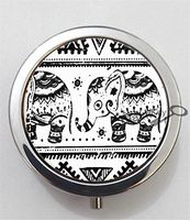 BlackKey Elephant Animal 3-Compartment Decorative Pocket Gift Box Case Organizer for Pill, Color 1 -1898