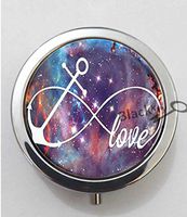 BlackKey Galaxy Space Universe Infinity Love Anchor 3-Compartment Decorative Pocket Gift Box Case Organizer for Pill, Color 1 -24
