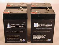 Mighty Max Battery ML4-6 - 6V 4.5AH 3FM4 Replacement Battery with F1 Terminal - 4 Pack Brand Product