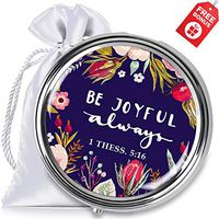 Pill Box Case with Design. 3 Compartments. 3 Times A Day Organizer for Vitamins Supplements Medication Storage. Portable for Purse & Pockets. Travel Essentials. Bible Verse