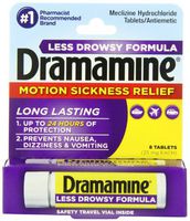 Dramamine Motion Sickness Relief Less Drowsey Formula, 8 Count (Pack of 48)