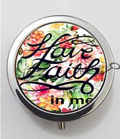 BlackKey Have Faith in Me 3-Compartment Decorative Pocket Gift Box Case Organizer for Pill, Color 1 -856