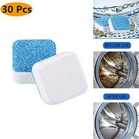 debieborahtoys 30Pcs Washing Machine Tank Cleaning Tablets, Washing Machine Cleaner Descaler Effervescent Tablet Professional Strength Stain and Odor Eliminator for Home
