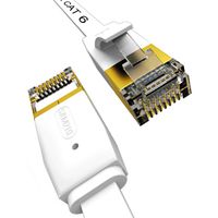 SAMZHE Ethernet Cable, 16ft Flat Internet Network Cable CAT6 RJ45 UTP LAN Cable High Speed Gigabit Network Patch Cord (White)