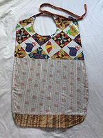 Blue & Patchwork Handmade Cloth Fabric Adult Bib Clothes Protector Crumb Catcher Reversible Bibs