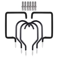 WaterLuu Heavy Duty Bike Hooks, Wall Mount Hanger Bicycle Hook Storage with Expansion Pipes Set Fits All Bike Types in Depot Warehouse Garage Storage Room with Expansion Pipes,(6 Black)