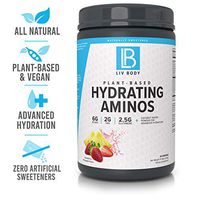 LIV Body | LIV Plant Based Hydrating Aminos | 6g of BCAA, 2g of EAA & 2.5g of Glutamine | Coconut Water Powder for Advanced Hydration | 2 Great Flavor Options (Strawberry Pineapple)