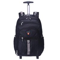 AOKING 22″Water Resistant Rolling Wheeled Backpack Laptop Compartment Bag(22 inch, Black)