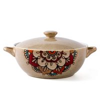 AXZHYX Bowl Bowl Tableware Bowl with lid Binaural Ceramic Soup Pot Instant Noodle Bowl Household Large Capacity Soup Bowl Hotel Tableware Home Noodles Boiled Fish Soup Bowl