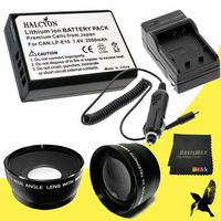 58mm Wide Angle + 2X Telephoto Lenses for Canon EOS Rebel T3i with Canon 18-55mm Lens + Halcyon LP-E10 Battery and Charger for Canon EOS Rebel T3i Bundle
