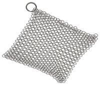Isermeo Stainless Steel Cast Iron Cleaner, Premium XXL 8X8 Chainmail Scrubber for Skillet,Pan & Wok