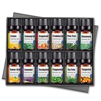 drdong-100% Pure and Natural Essential Oil Set of TOP 12-Lavender, Peppermint, Tea Tree, Sweet Orange, Lemongrass, Eucalyptus, Rosemary, Frankincense, Lemon, Grapefruit, Pine Tree, Tangerine