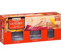 Daily Chef 360 Clear Cutlery Combo - Pack Heavyweight Plastic Forks Knives Spoons, New!!!