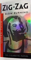 Lot of 5 Packs Zig Zag Ultra Thin Cigarette Rolling Papers 100 Leaves/Pack Slow Burning
