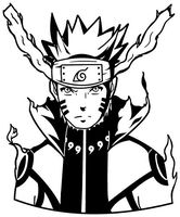 Naruto - Naruto Uzumaki Bijuu Mode Decal Sticker for Car/Truck/Laptop (4.5" x 5.5") (Black)