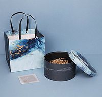 Mr Shang Marble Texture Simple Business Gift Box LED Strings Gift Bag Greeting Card Cowhide Shred Paper (Circular)