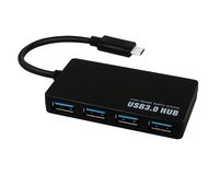 USB 3.1 Type-C to 4 Port USB Hub - Black