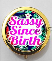 BlackKey Sassy Since Birth 3-Compartment Decorative Pocket Gift Box Case Organizer for Pill, Color 2 -1098