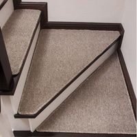 Yingte Stair Mat,25"x9.4" Solid Color Blue/Anti-Skid/Polypropylene Stair Tread Carpet Light Brown