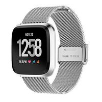 Lyperkin Compatible with Fitbit Versa/Versa Lite Bands, Luxury Stainless Steel Mesh Strap Bracelet Replacement Wristband Accessories Compatible with Fitbit Versa/Versa Lite Smart Watch S-02