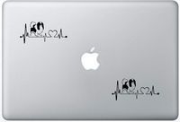 Japanese Chin Dog Heartbeat Lifeline Decal PetsAffectionLaptop1657 Set of Two (2X), Dog Decal, Sticker, Laptop, Ipad, MacBook