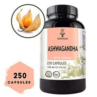 Ashwagandha 250 Capsules 1500 mg per Serving | Filled with Organic Ashwagandha Root | Withania Somnifera | Anxiety and Stress Relief | Thyroid Support | Sleep Aid | Non-GMO